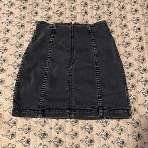 Free People Zip Up Denim Skirt